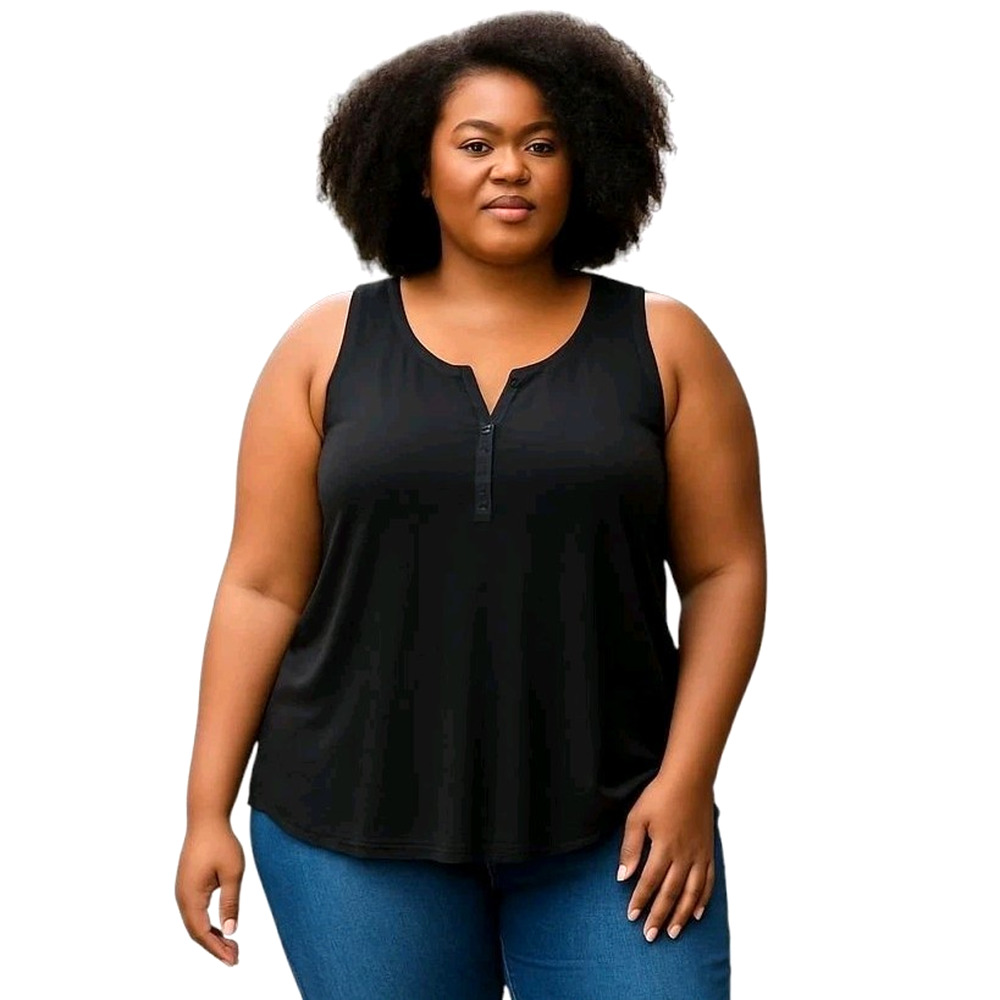 Torrid Everyday Tank Top Womens Plus Size 3X Black Scoop Neck Rib & Hook Eye NWT